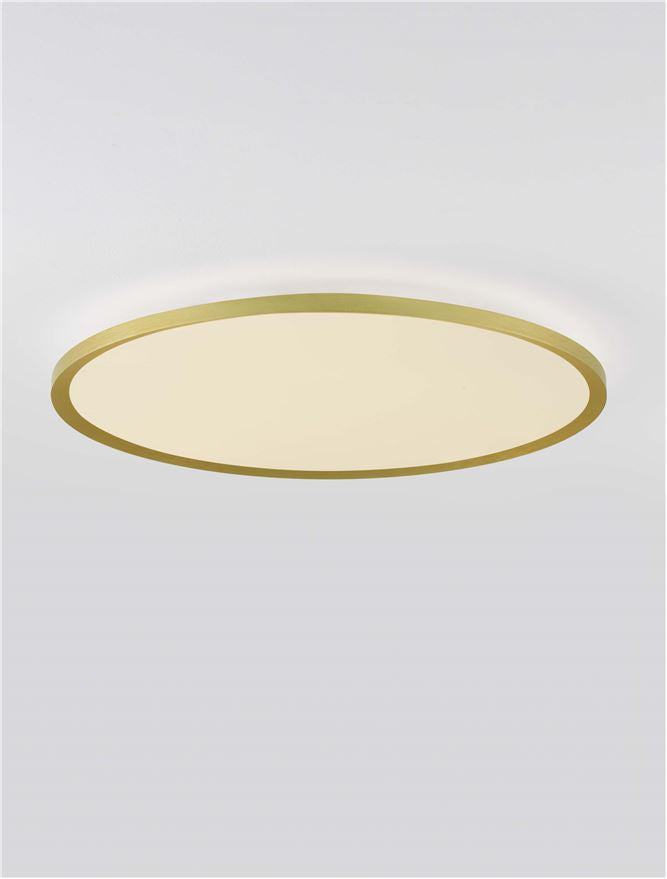 Plafoniera AOTON Triac Dimmable Sandy Gold Metal, Aluminium & Acrylic LED 55W 2700+3000K Diam: 60 cm  Nova Luce