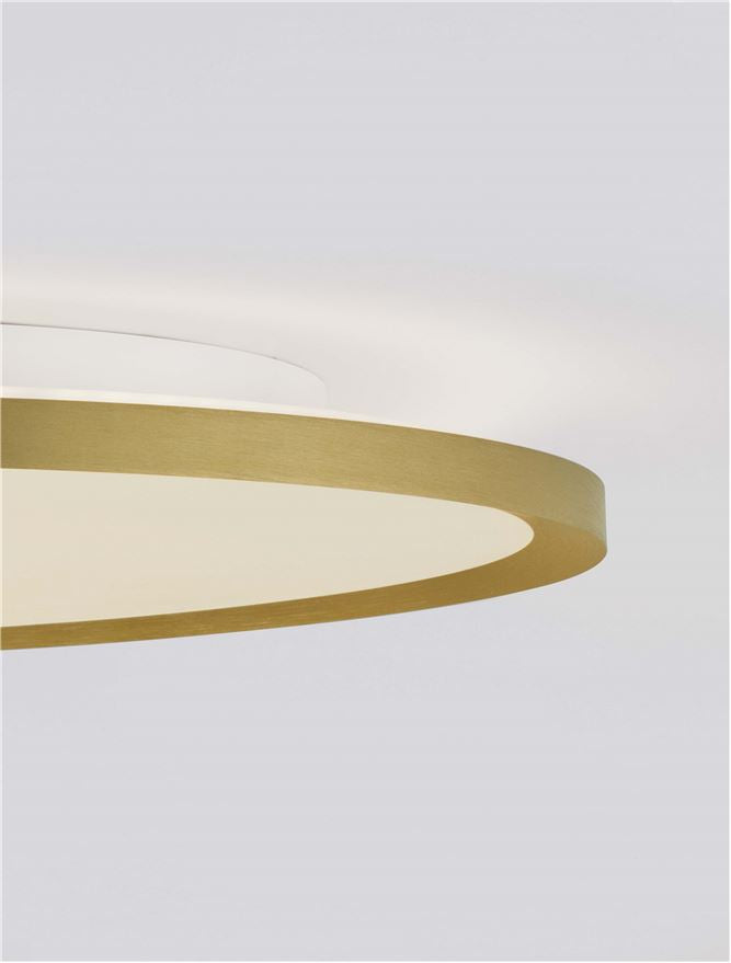 Plafoniera AOTON Triac Dimmable Sandy Gold Metal, Aluminium & Acrylic LED 55W 2700+3000K Diam: 60 cm  Nova Luce