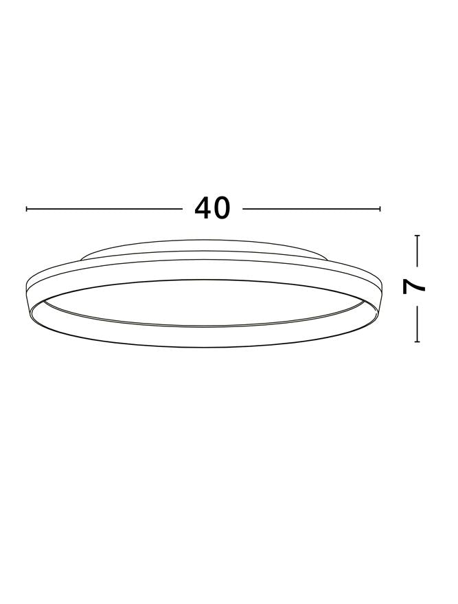 Plafoniera VOMOS Triac Dimmable Sandy Black & Wood Colour Metal, Aluminium & Acrylic LED 36W 2700+3000K Diam: 40 cm  Nova Luce