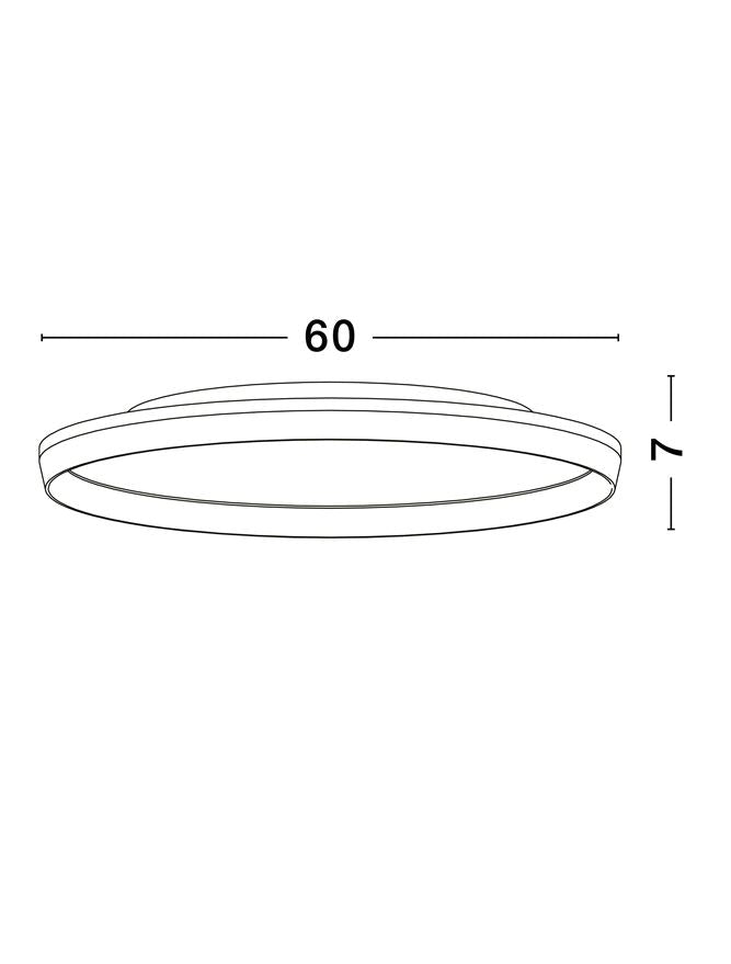 Plafoniera VOMOS Triac Dimmable Sandy Black & Wood Colour Metal, Aluminium & Acrylic LED 55W 2700+3000K Diam: 60 cm  Nova Luce