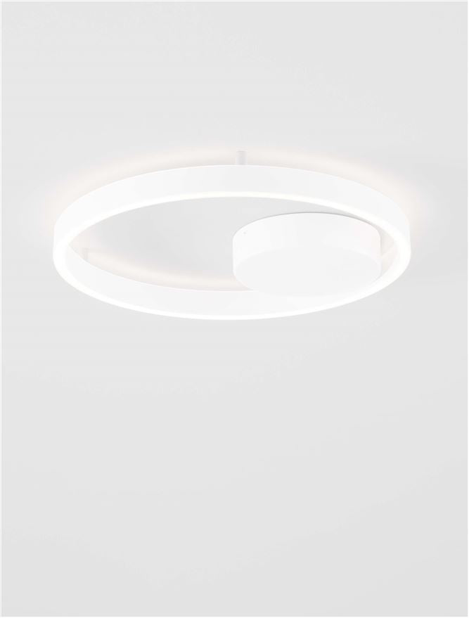 Plafoniera HEDRA Triac Dimmable Sandy White Metal, Aluminium & Acrylic LED 40W 3000K Diam: 40 cm Nova Luce