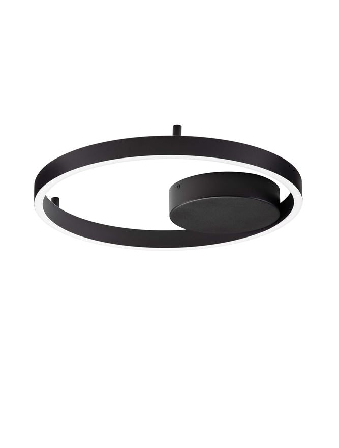Plafoniera HEDRA Triac Dimmable Sandy Black Metal, Aluminium & Acrylic LED 40W 3000K Diam: 40 cm  Nova Luce