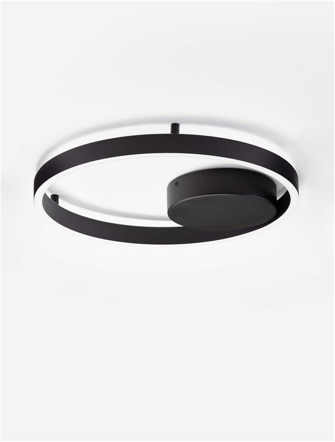 Plafoniera HEDRA Triac Dimmable Sandy Black Metal, Aluminium & Acrylic LED 40W 3000K Diam: 40 cm  Nova Luce
