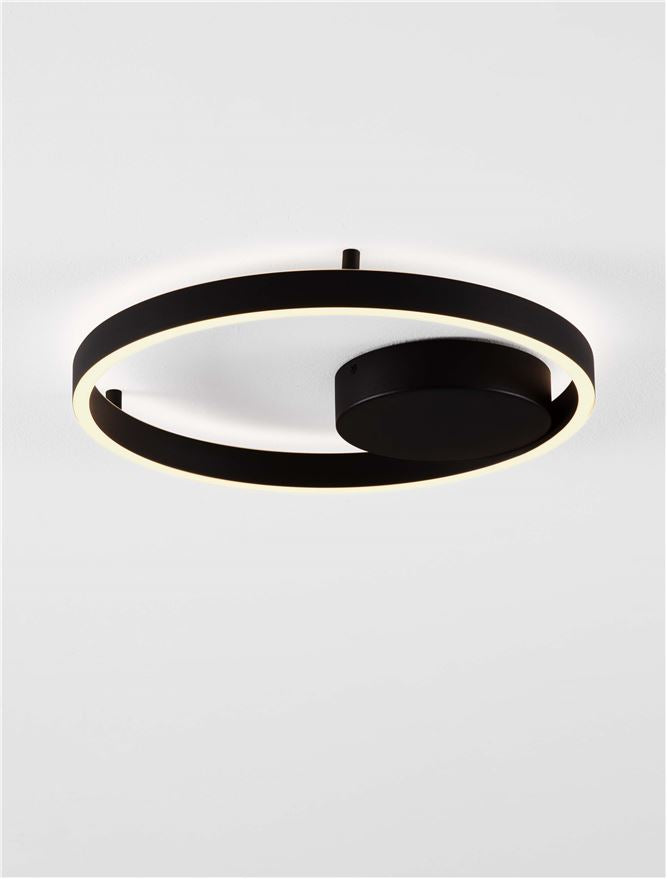 Plafoniera HEDRA Triac Dimmable Sandy Black Metal, Aluminium & Acrylic LED 40W 3000K Diam: 40 cm  Nova Luce