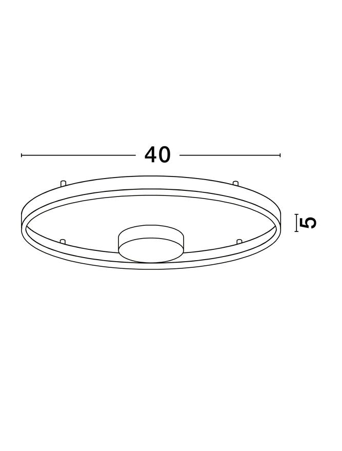 Plafoniera HEDRA Triac Dimmable Sandy Black Metal, Aluminium & Acrylic LED 40W 3000K Diam: 40 cm  Nova Luce