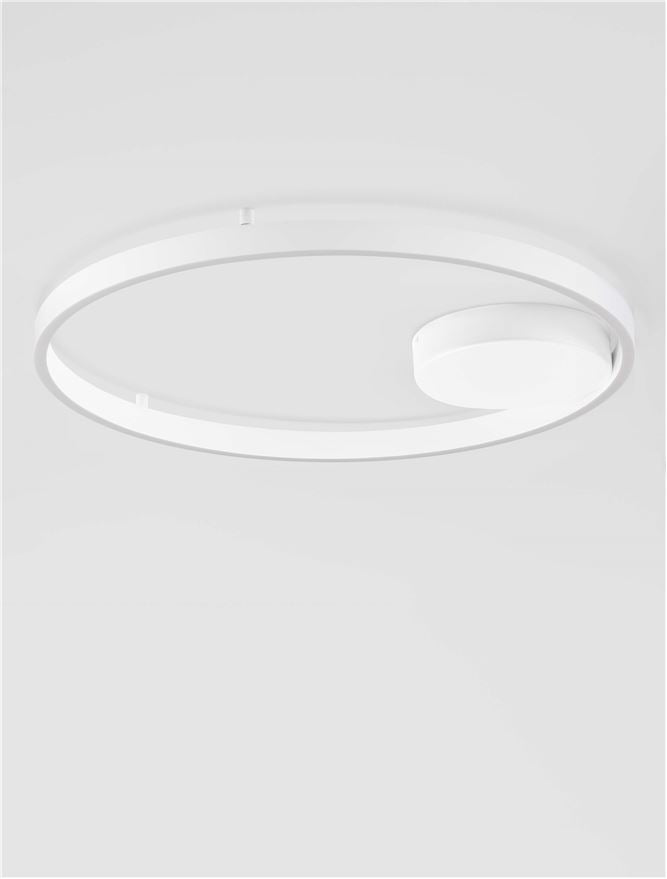 Plafoniera HEDRA Triac Dimmable Sandy White Metal, Aluminium & Acrylic LED 60W 3000K Diam: 60 cm  Nova Luce