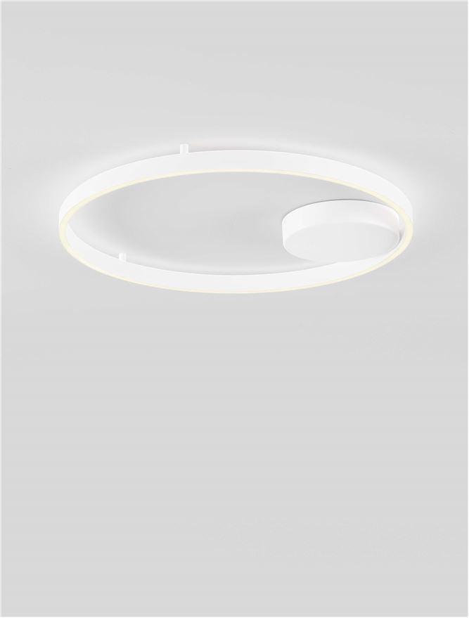 Plafoniera HEDRA Triac Dimmable Sandy White Metal, Aluminium & Acrylic LED 60W 3000K Diam: 60 cm  Nova Luce