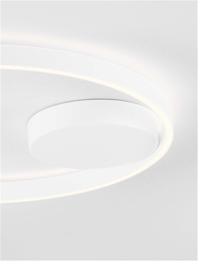 Plafoniera HEDRA Triac Dimmable Sandy White Metal, Aluminium & Acrylic LED 60W 3000K Diam: 60 cm  Nova Luce
