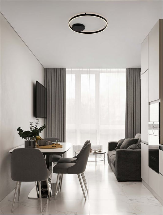Plafoniera HEDRA Triac Dimmable Sandy Black Metal, Aluminium & Acrylic LED 60W 3000K Diam: 60 cm  Nova Luce