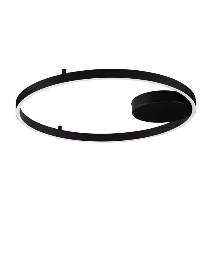 Plafoniera HEDRA Triac Dimmable Sandy Black Metal, Aluminium & Acrylic LED 60W 3000K Diam: 60 cm  Nova Luce