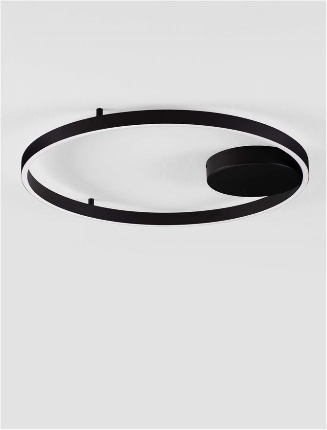 Plafoniera HEDRA Triac Dimmable Sandy Black Metal, Aluminium & Acrylic LED 60W 3000K Diam: 60 cm  Nova Luce
