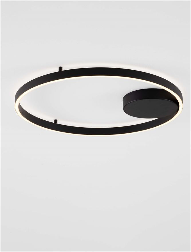 Plafoniera HEDRA Triac Dimmable Sandy Black Metal, Aluminium & Acrylic LED 60W 3000K Diam: 60 cm  Nova Luce
