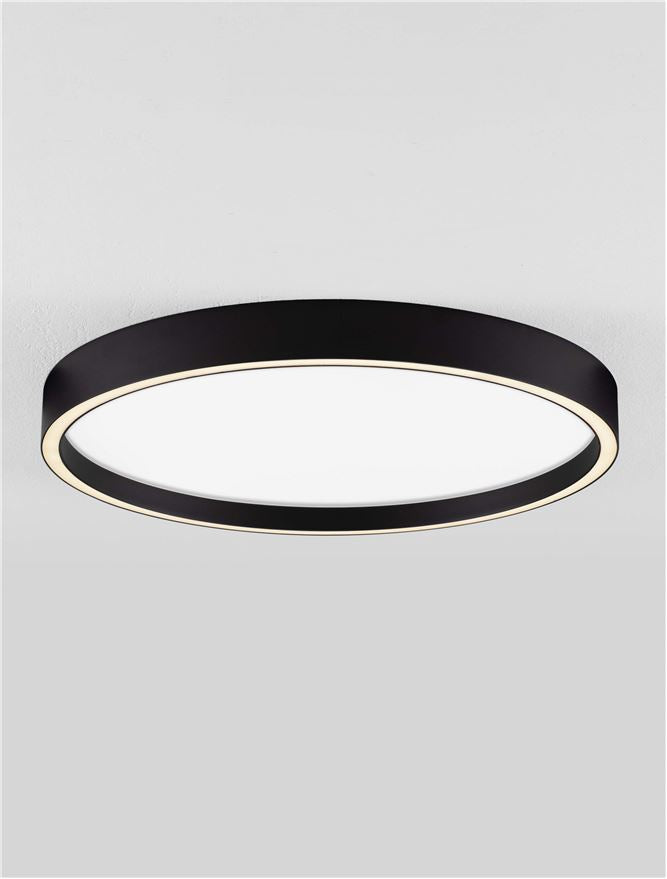 Plafoniera ISTOS Triac Dimmable Sandy Black Metal, Aluminium & Polypropylene LED 38W 2700+3000K Diam: 50 cm  Nova Luce