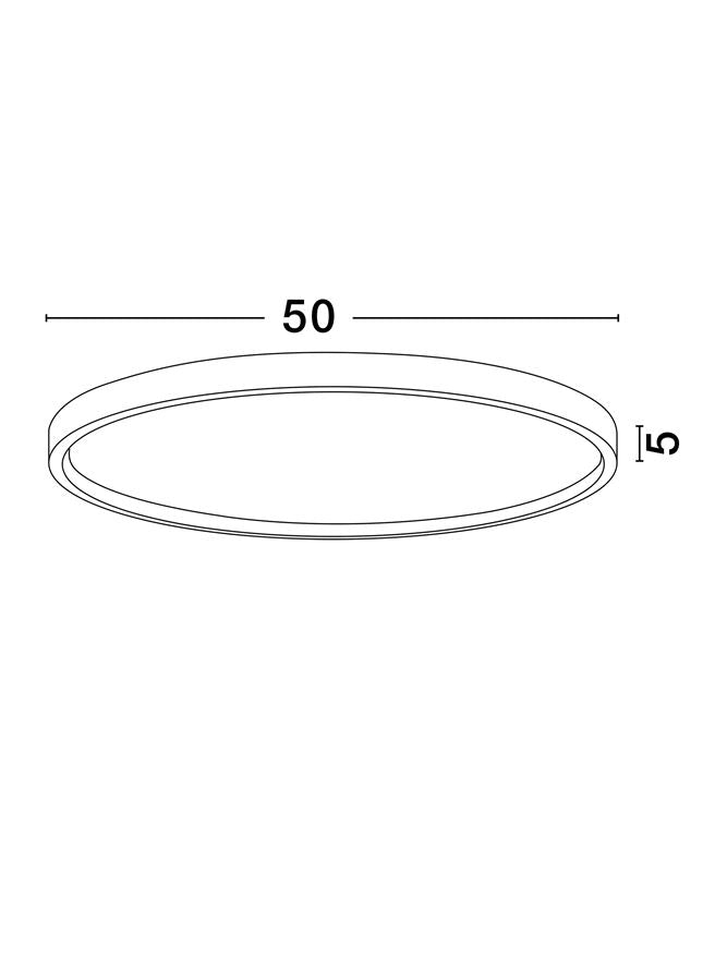 Plafoniera ISTOS Triac Dimmable Sandy Black Metal, Aluminium & Polypropylene LED 38W 2700+3000K Diam: 50 cm  Nova Luce