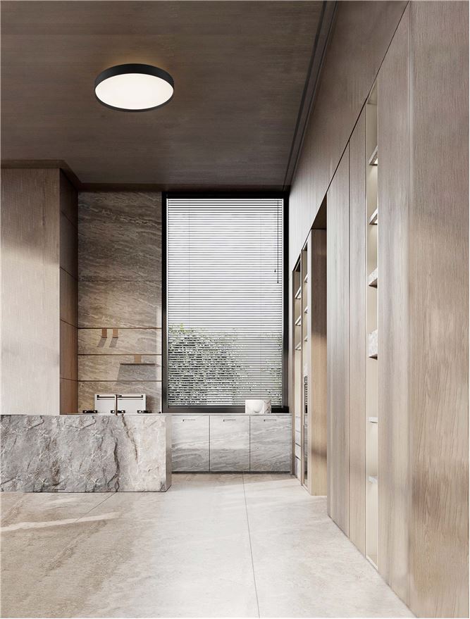 Plafoniera ROI Triac Dimmable Sandy Black Metal, Aluminium & Acrylic LED 37W 2700+3000K Diam: 40 cm Nova Luce