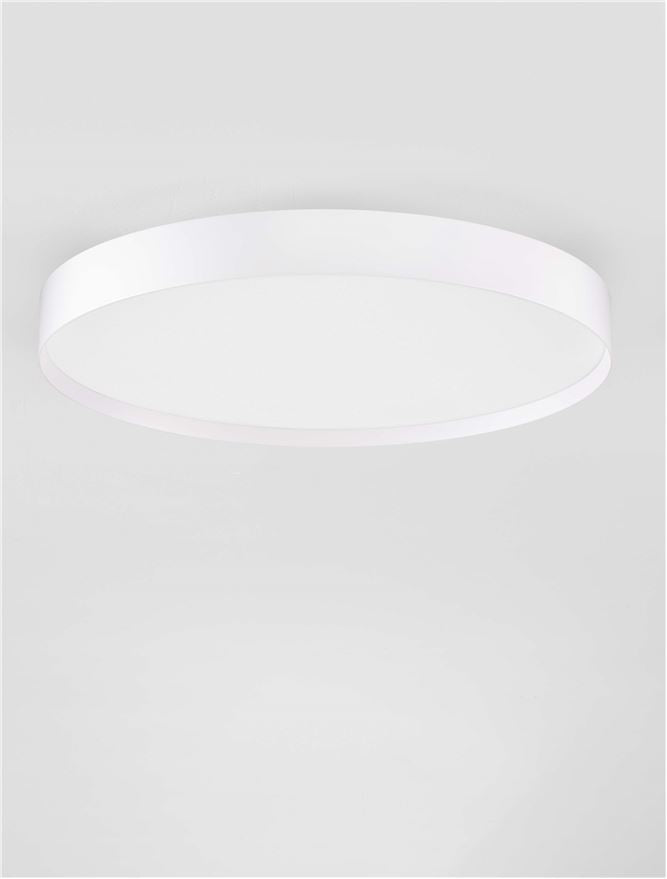 Plafoniera ROI Triac Dimmable Sandy White Metal, Aluminium & Acrylic LED 48W 2700+3000K Diam: 50 cm  Nova Luce