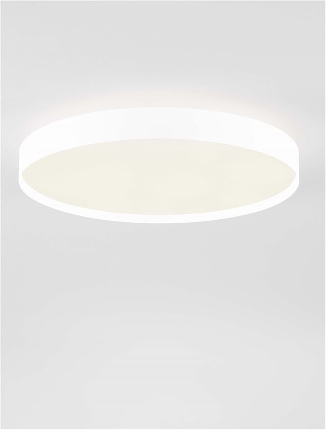 Plafoniera ROI Triac Dimmable Sandy White Metal, Aluminium & Acrylic LED 48W 2700+3000K Diam: 50 cm  Nova Luce
