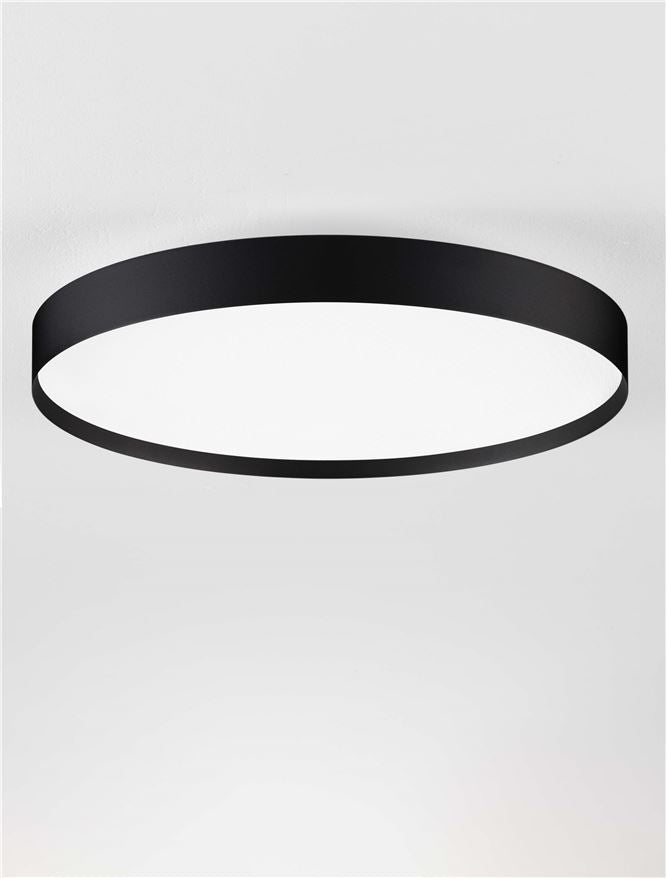 Plafoniera ROI Triac Dimmable Sandy Black Metal, Aluminium & Acrylic LED 48W 2700+3000K Diam: 50 cm  Nova Luce