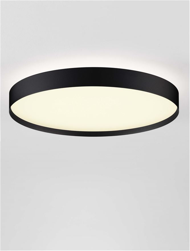 Plafoniera ROI Triac Dimmable Sandy Black Metal, Aluminium & Acrylic LED 48W 2700+3000K Diam: 50 cm  Nova Luce