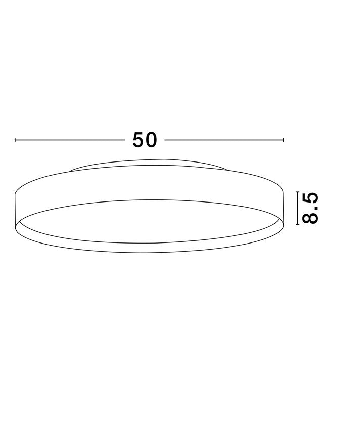 Plafoniera ROI Triac Dimmable Sandy Black Metal, Aluminium & Acrylic LED 48W 2700+3000K Diam: 50 cm  Nova Luce