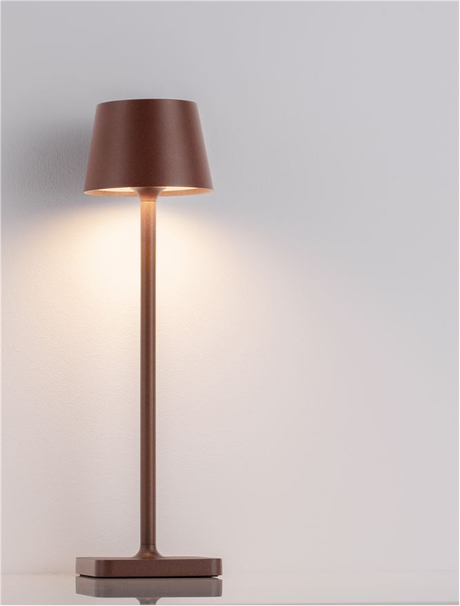 Lampa de masa portabila DECK, rust brown, 1.5W, IP 54 H 30 cm, Nova Luce