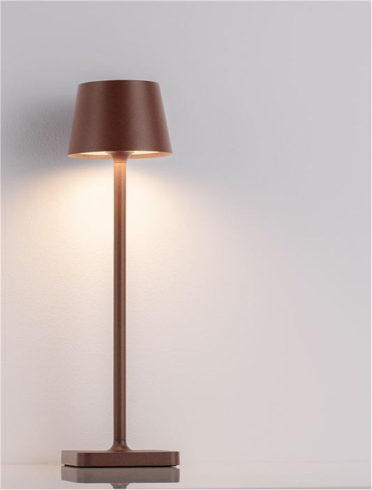 Lampa de masa portabila DECK, rust brown, 1.5W, IP 54 H 30 cm, Nova Luce
