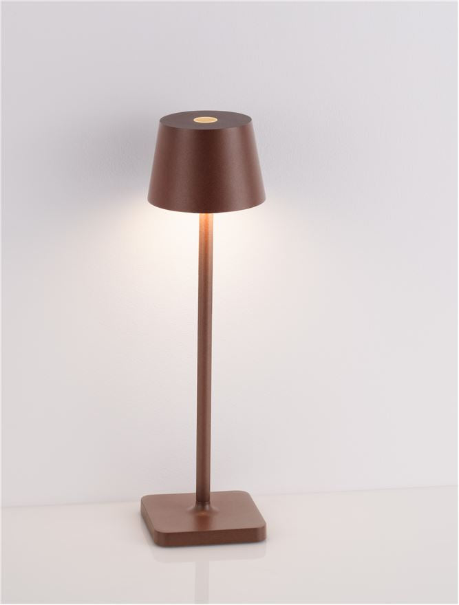 Lampa de masa portabila DECK, rust brown, 1.5W, IP 54 H 30 cm, Nova Luce
