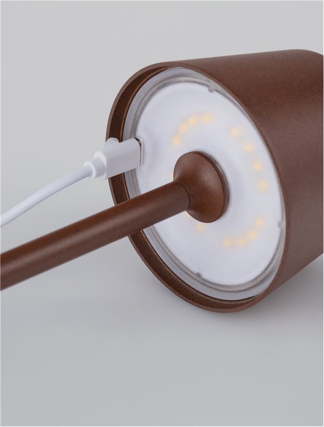 Lampa de masa portabila DECK, rust brown, 1.5W, IP 54 H 30 cm, Nova Luce