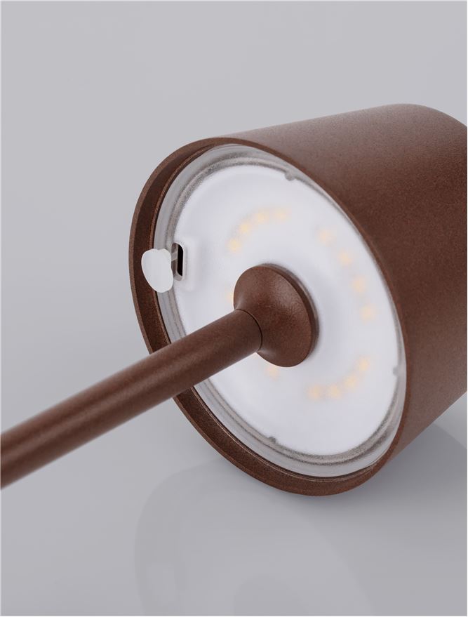 Lampa de masa portabila DECK, rust brown, 1.5W, IP 54 H 30 cm, Nova Luce