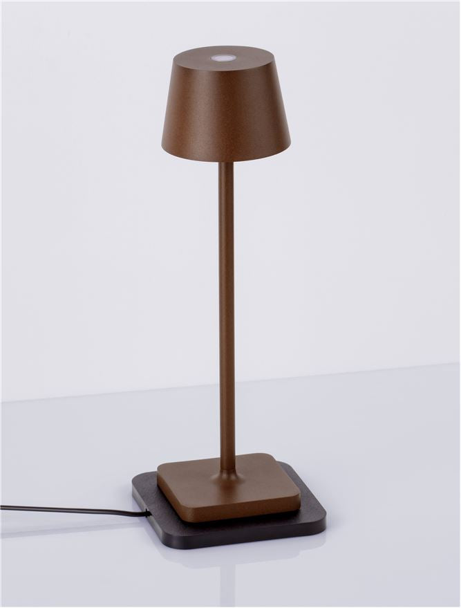 Lampa de masa portabila DECK, rust brown, 1.5W, IP 54 H 30 cm, Nova Luce