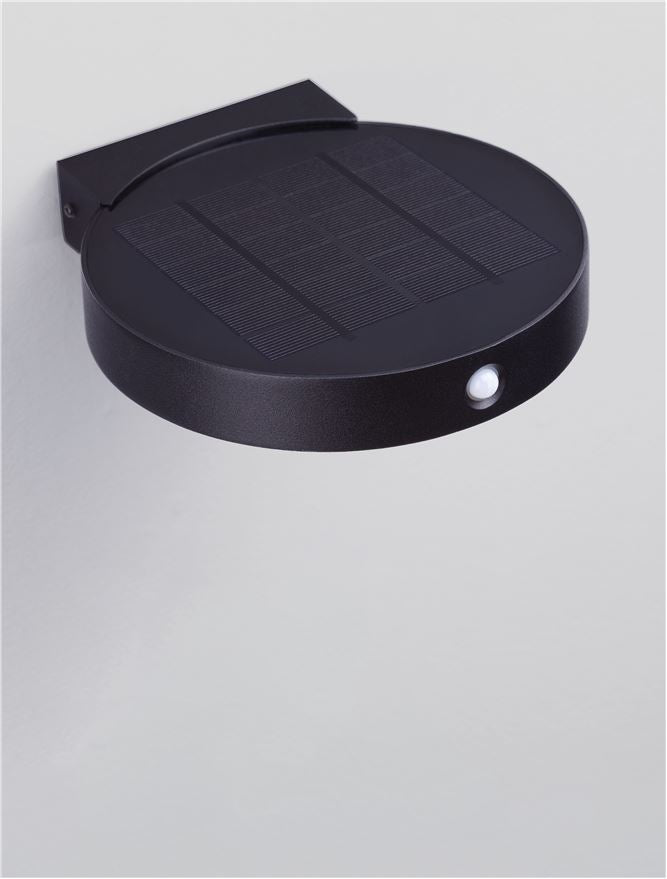 Aplica de exterior AIGO black, LED 1.7W 3000K IP65 Solar light with sensor Nova Luce