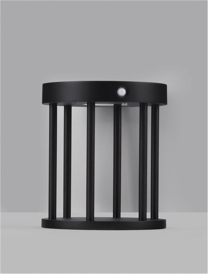 Bolard AIGO black, LED 1.7W 3000K h 18cm IP65 Solar light with sensor Nova Luce