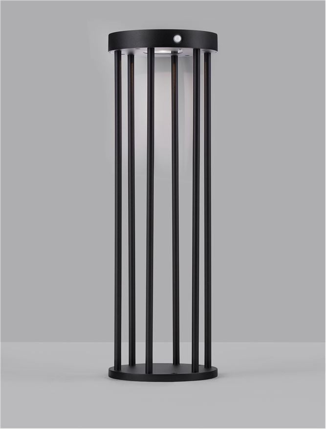 Bolard AIGO black, LED 1.7W 3000K h 50cm IP65 Solar light with sensor Nova Luce