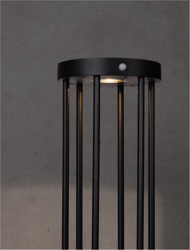 Bolard AIGO black, LED 1.7W 3000K h 50cm IP65 Solar light with sensor Nova Luce