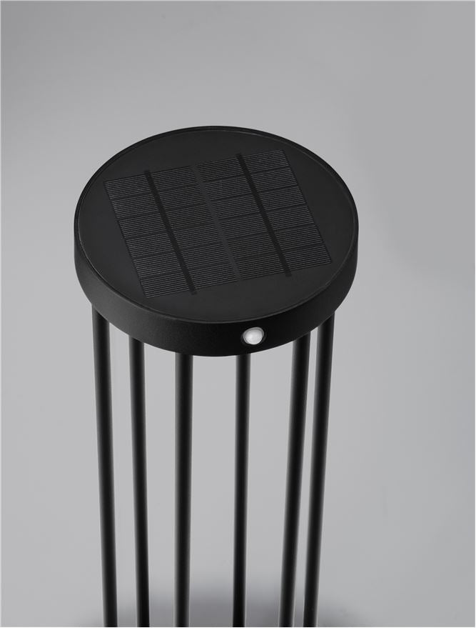 Bolard AIGO black, LED 1.7W 3000K h 50cm IP65 Solar light with sensor Nova Luce