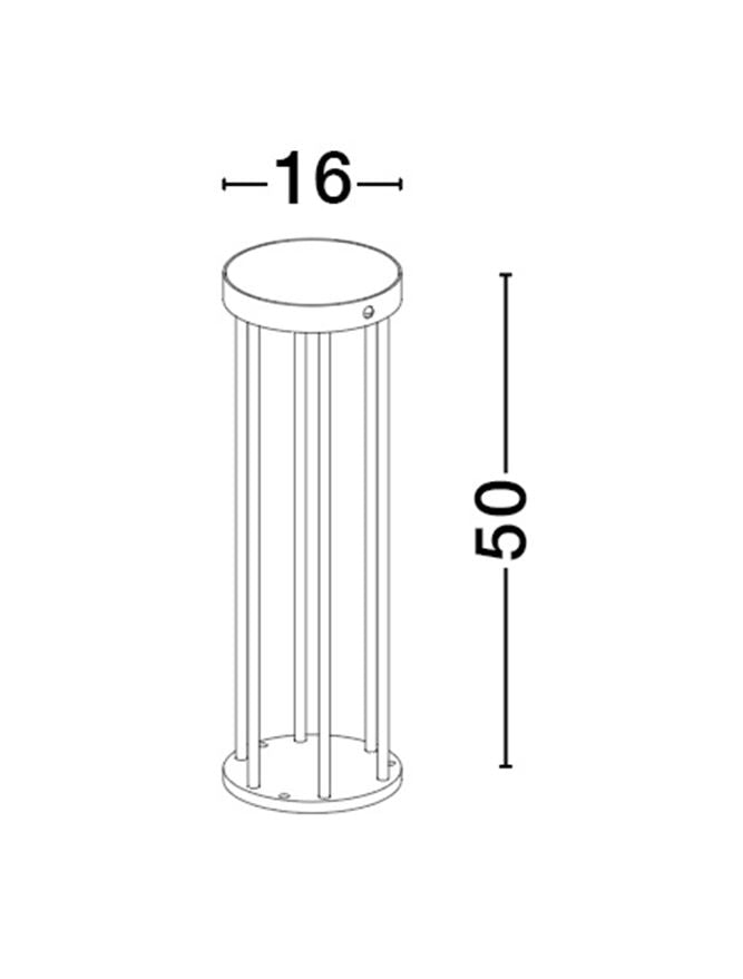 Bolard AIGO black, LED 1.7W 3000K h 50cm IP65 Solar light with sensor Nova Luce