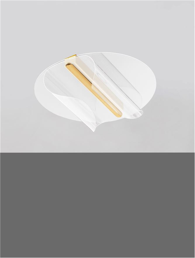 Plafoniera VALENTIN Brass Gold Aluminium & Acrylic LED 20W 3000K Dim: 45X55 cm Nova Luce