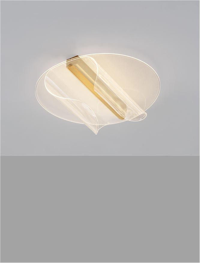 Plafoniera VALENTIN Brass Gold Aluminium & Acrylic LED 20W 3000K Dim: 45X55 cm Nova Luce