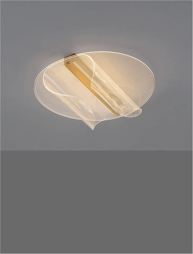 Plafoniera VALENTIN Brass Gold Aluminium & Acrylic LED 20W 3000K Dim: 45X55 cm Nova Luce