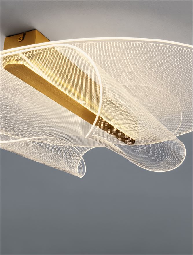 Plafoniera VALENTIN Brass Gold Aluminium & Acrylic LED 20W 3000K Dim: 45X55 cm Nova Luce