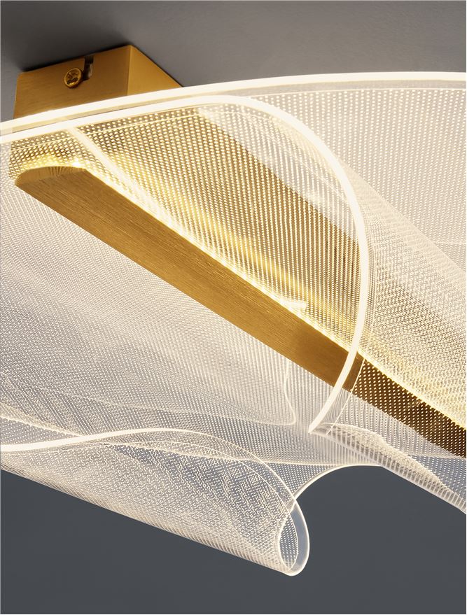 Plafoniera VALENTIN Brass Gold Aluminium & Acrylic LED 20W 3000K Dim: 45X55 cm Nova Luce