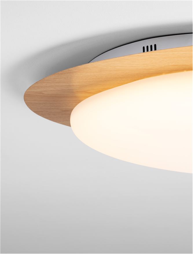 Plafoniera NIMBUS Wood Color Aluminium & Acrylic LED 29W 3000K Dim: 57X51 cm Nova Luce