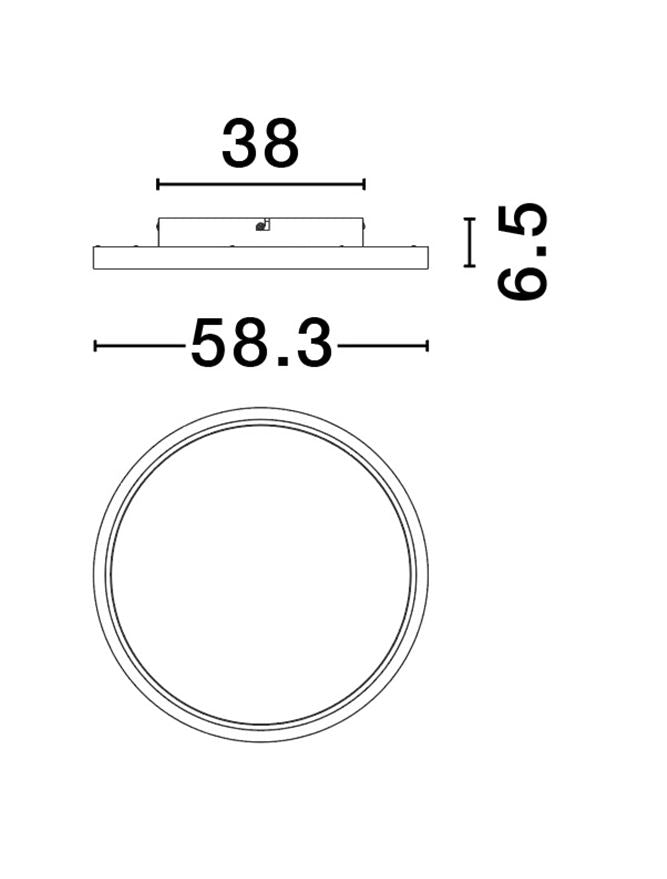Plafoniera CHET Sandy White Aluminium & Acrylic LED 49W 2700-5000K IP20 - Dimmable with remote control Diam: 58 cm  Nova Luce