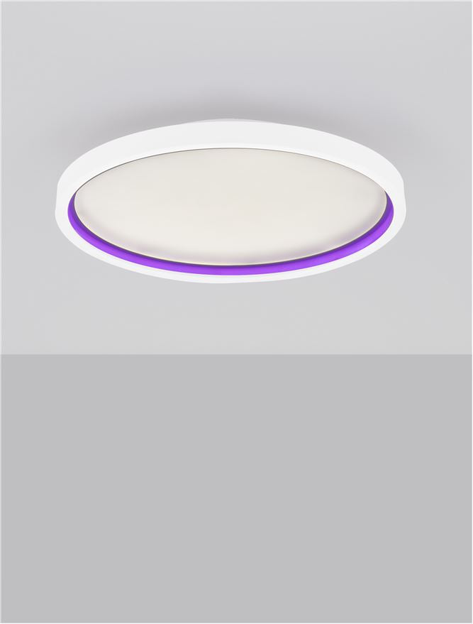 Plafoniera CHET Sandy White Aluminium & Acrylic LED 30W 2700-5000K IP20 - Dimmable with remote control Diam: 39.3 cm Nova Luce