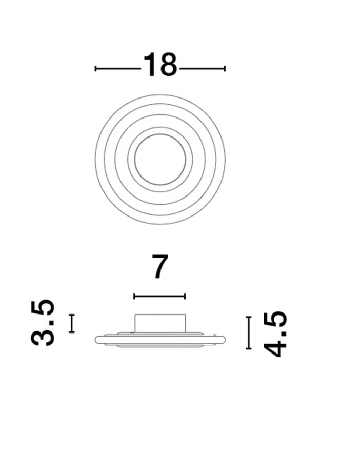Aplica de interior ONRID gold 5W 3000K IP20 D18cm Nova Luce
