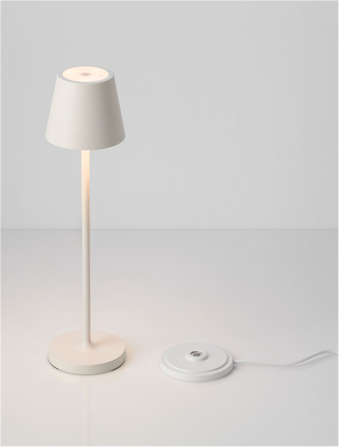 Lampa de masa portabila PETIT, sandy beige, 2W, IP 54 H 28 cm, Nova Luce