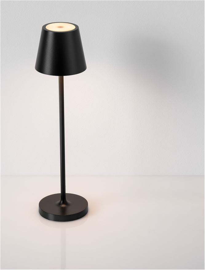 Lampa de masa portabila PETIT, sandy black, 2W, IP 54 H 28 cm, Nova Luce