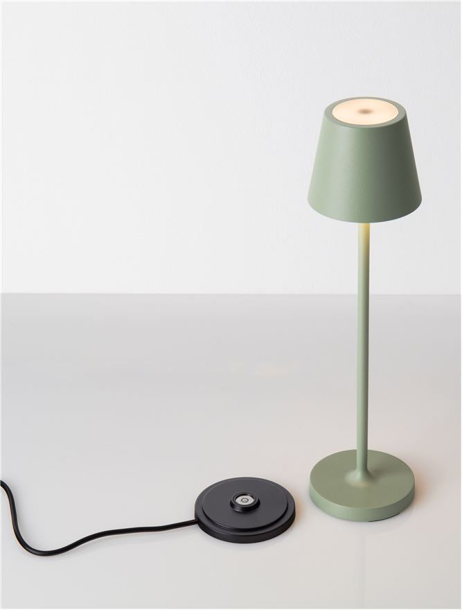 Lampa de masa portabila PETIT, sandy olive green, 2W, IP 54 H 28 cm, Nova Luce