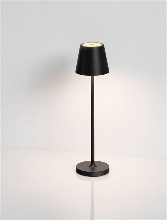 Lampa de masa portabila PETIT, sandy anthracite, 2W, IP 54 H 28 cm, Nova Luce