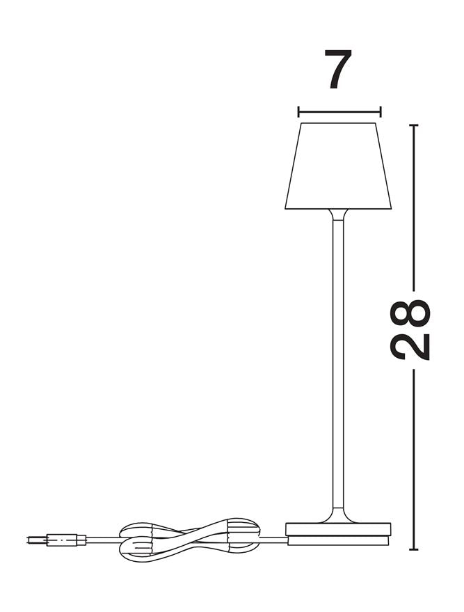 Lampa de masa portabila PETIT, sandy anthracite, 2W, IP 54 H 28 cm, Nova Luce